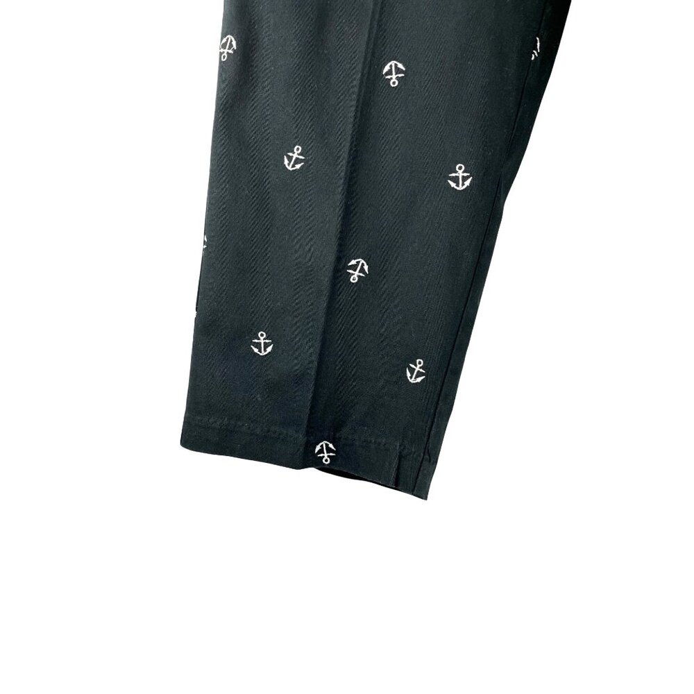 Fisherman, Coastal Grandma Nautical Embroidered Capris Pants, Women's 12 - Picture 7 of 10